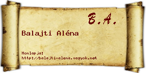 Balajti Aléna névjegykártya