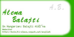 alena balajti business card